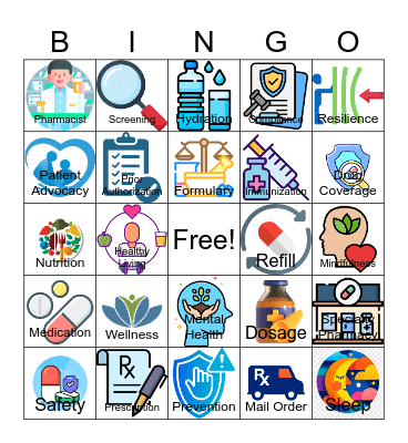 Think Health, Think Pharmacy Bingo Card