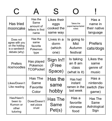 Find Someone Who... Bingo Card