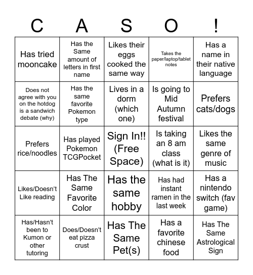 Find Someone Who... Bingo Card