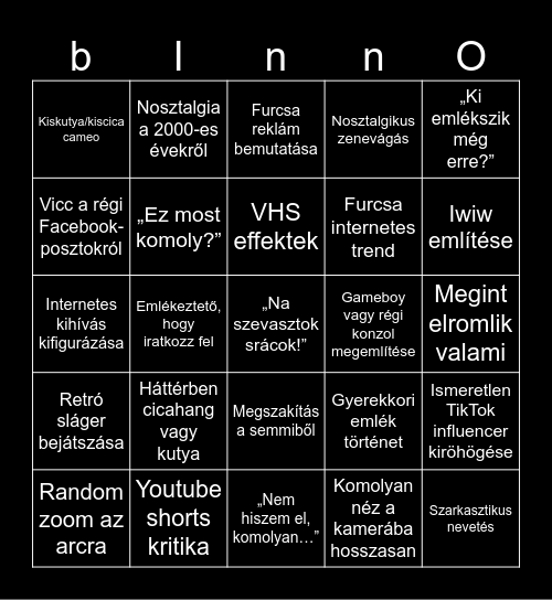 JustVidman Bingo Card
