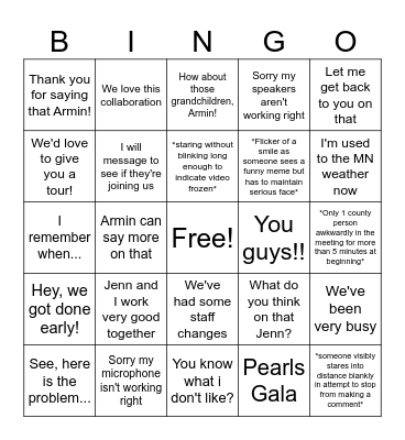 October MFIP Meeting Bingo Card