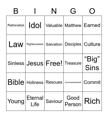 Listen Bingo Card