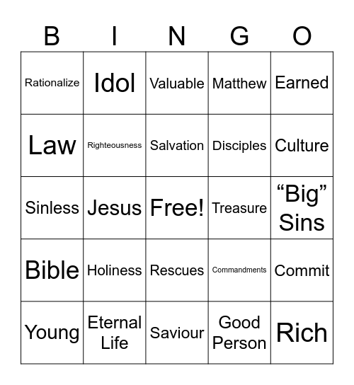 Listen Bingo Card