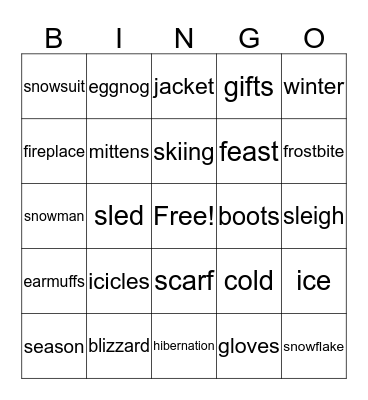 Winter Bingo Card