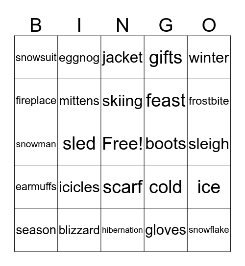 Winter Bingo Card