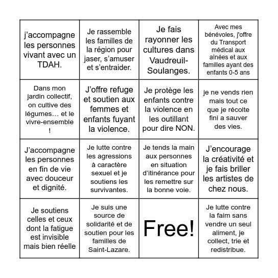 BINGO DE LA CDC-VS Bingo Card