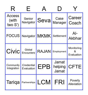 FSM - FRI Bingo Card