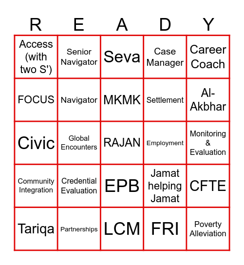 FRI Bingo Card
