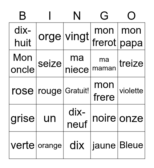 Leiann Mia Bingo Card
