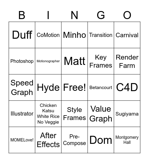 MOMELOVE Bingo Card
