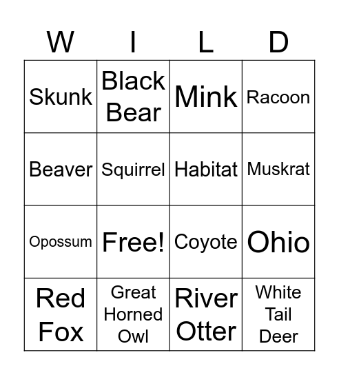 OHIO WILDLIFE Bingo Card