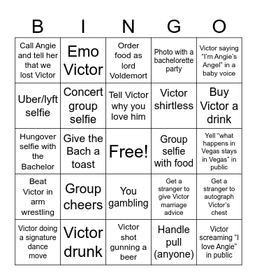 Viva Las Victor Bingo Card