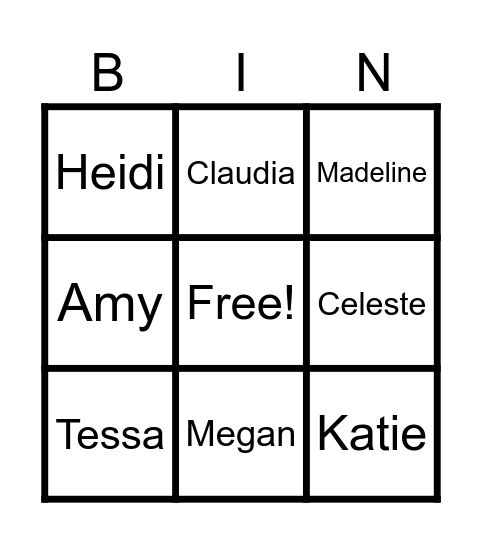 FBC Job Fair Bingo Card