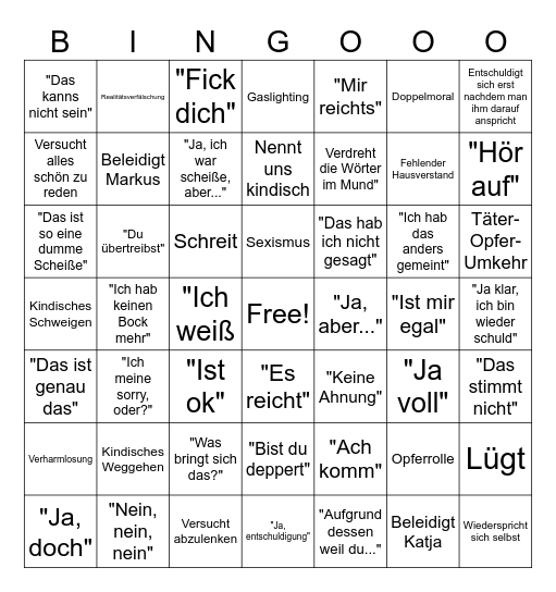 Daniel Bingo Card