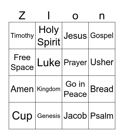 Sunday Funday Bingo Card