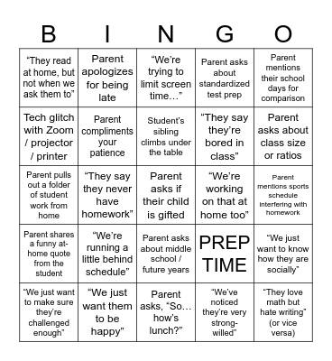 PTC BINGO 2025 Bingo Card