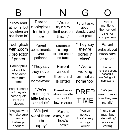 PTC BINGO 2025 Bingo Card