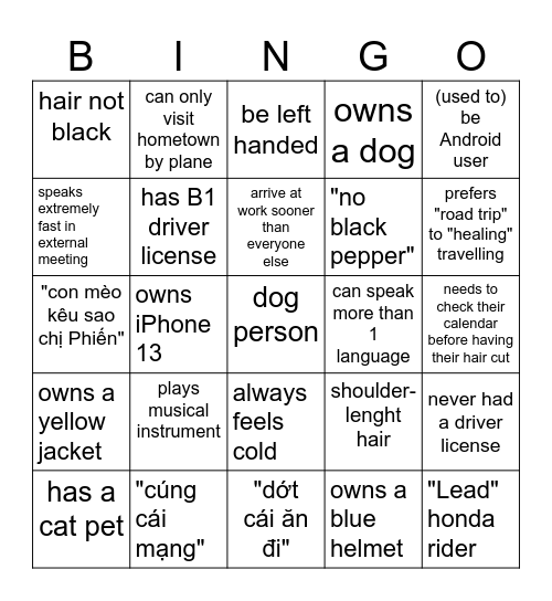 Find SAM1 stars Bingo Card