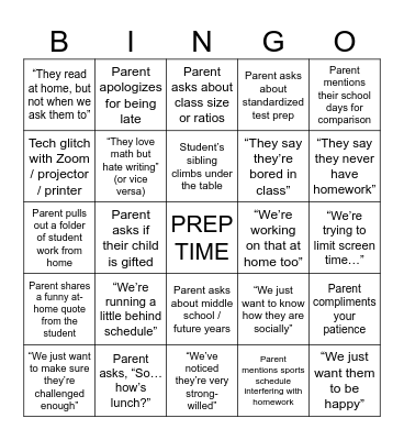 PTC BINGO 2025 Bingo Card
