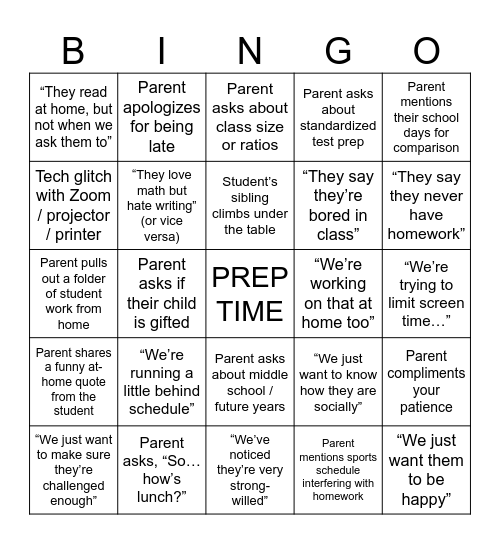 PTC BINGO 2025 Bingo Card