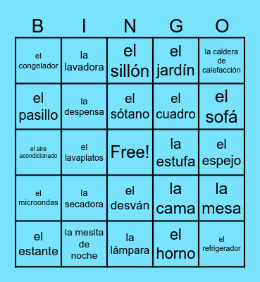 En mi casa Bingo Card