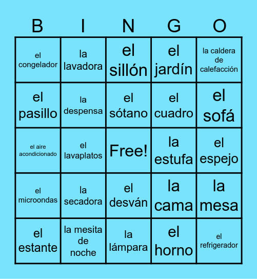 En mi casa Bingo Card