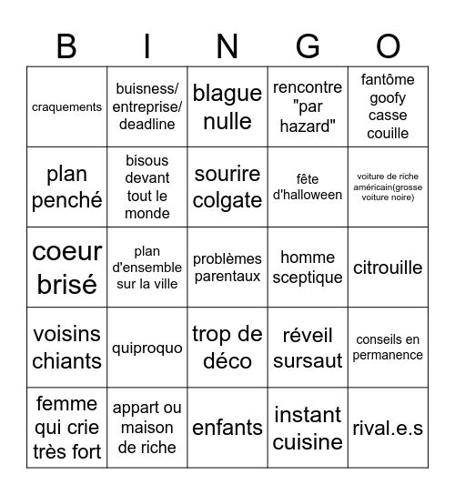 Bingo romance halloween Bingo Card