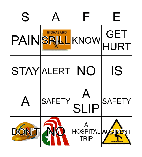 SAFETY FIRST Bingo Card