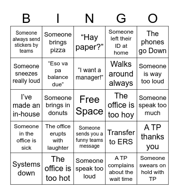 Team 604 Bingo! Bingo Card