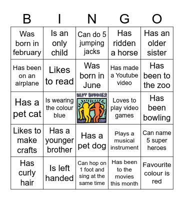 Best Buddies Bingo Card