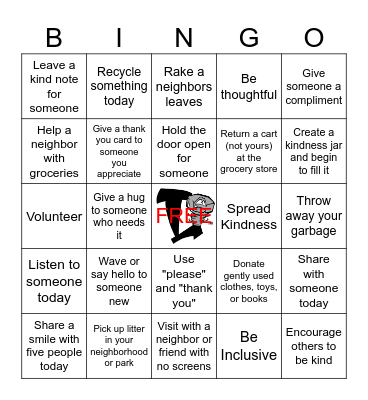 Kindness Bingo Card