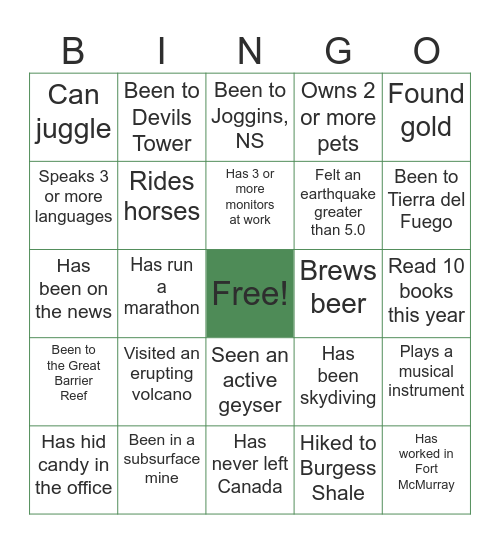 AGS Bingo Card