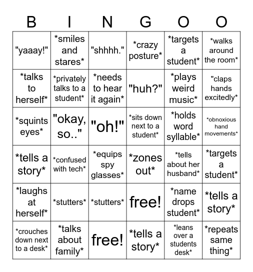 MRS.HUNTER if you win you have to say bingo xx Bingo Card