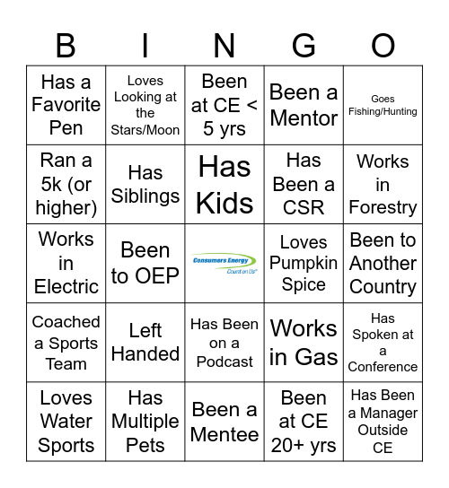 Networking BINGO Card