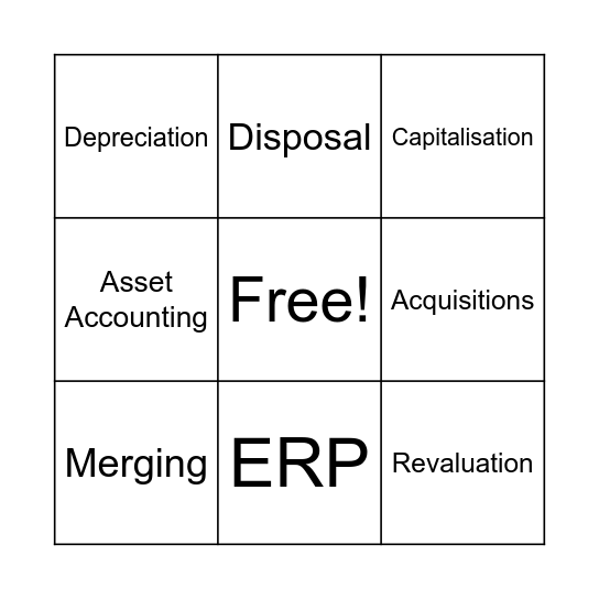 Asset Accounting Bingo Card