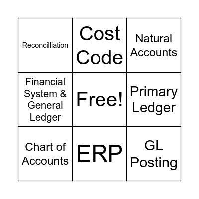 Financial Sys & GL Bingo Card