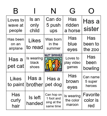 Best Buddies Bingo Card