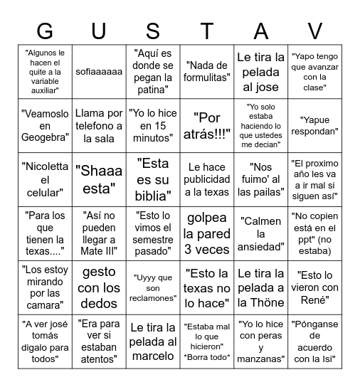 Gustabingo Card
