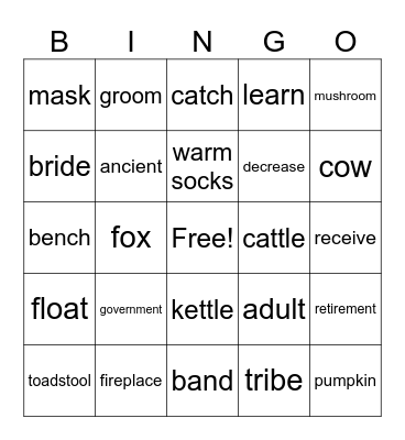 Life Teens Bingo Card