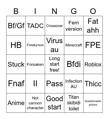 C.AI Bingo Card