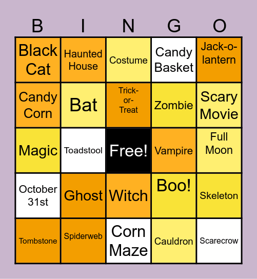 Halloween Bingo Card