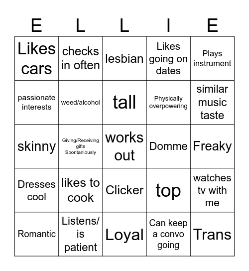 Are you my type? Bingo Card