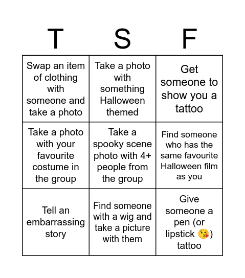 That’s So Fruity Halloween Pubcrawl Bingo Card