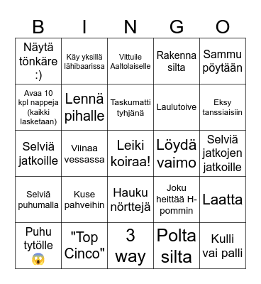 TT60 Bingo Card