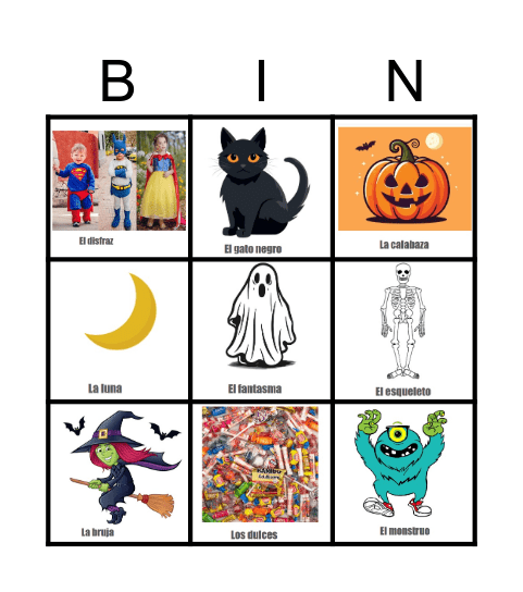 Noche de Halloween Bingo Card