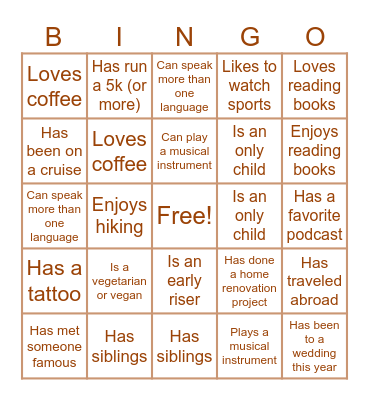 HOME SWEET Bingo Card