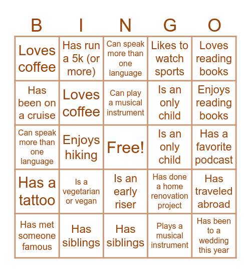 HOME SWEET Bingo Card