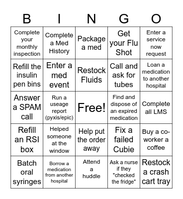 Pharmacy BINGO! Bingo Card
