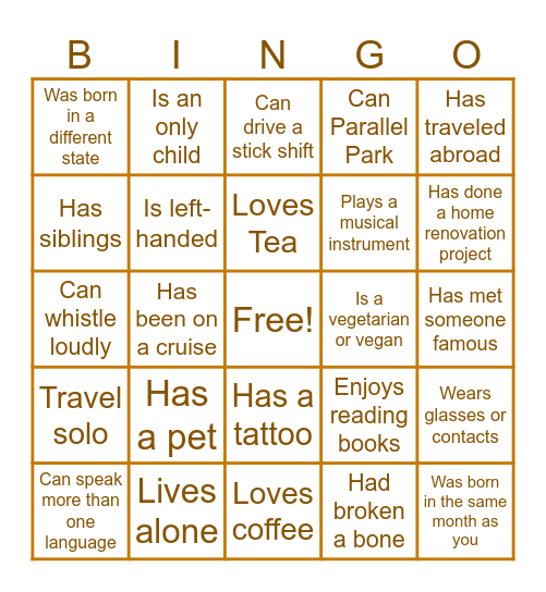 HOME SWEET HOME Bingo Card