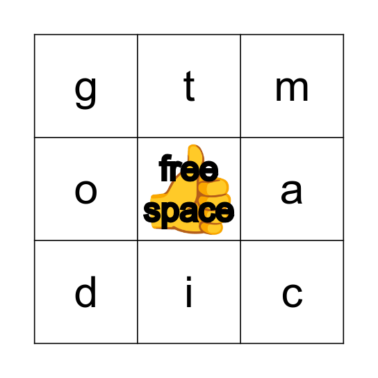 Letter Sound Review Bingo Card